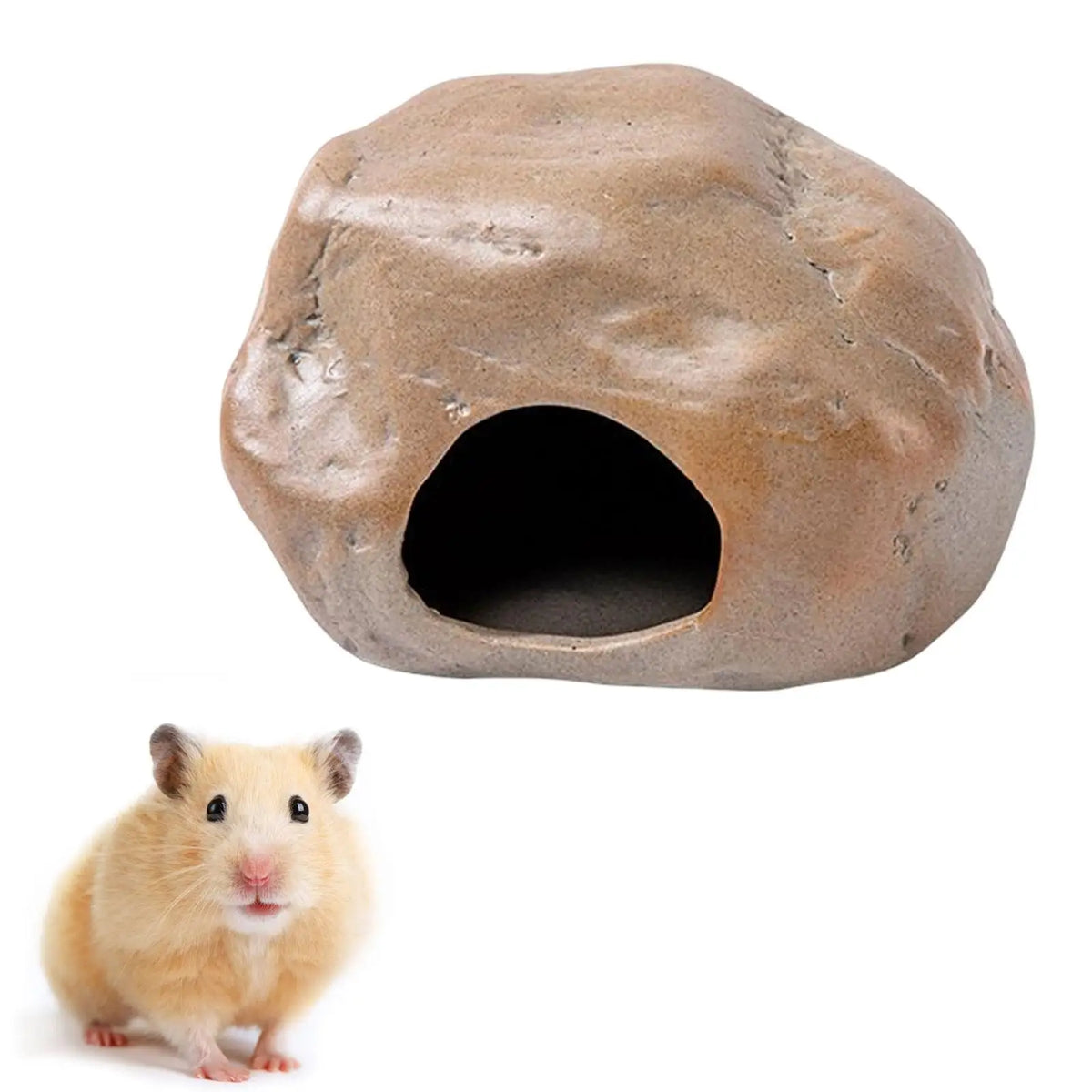 Stone Shape Hamster Cave Small Animal Hideout House – 2 Colors