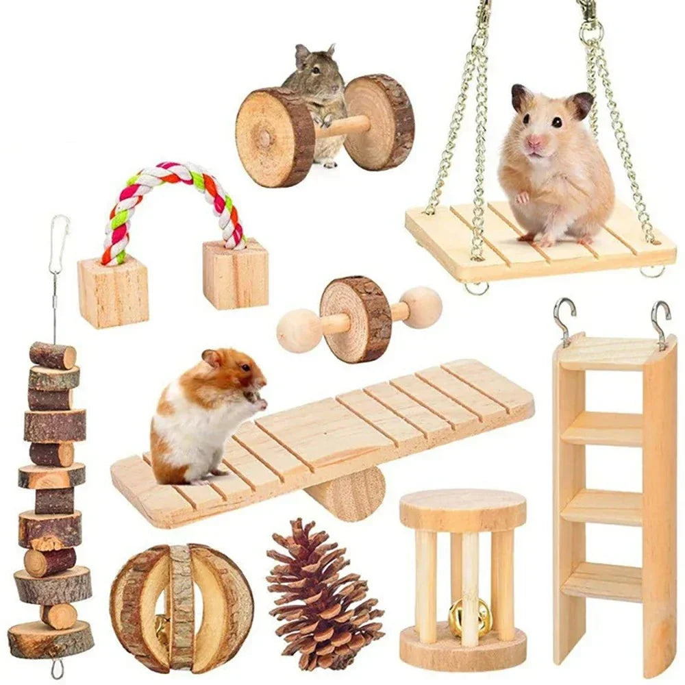 Cute Hamster Roller Toys Natural Wooden Pine - MyPetDollar.com