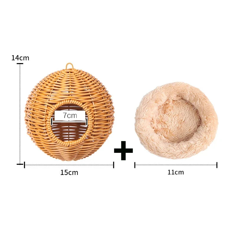 Bird Nest Fake Grass Handwoven Cage – 13 Colors