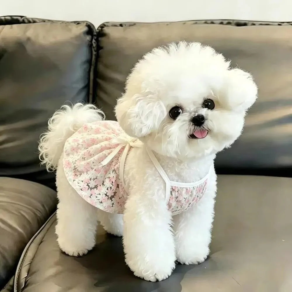 Cute Floral Print Pet Princess Dress - MyPetDollar.com
