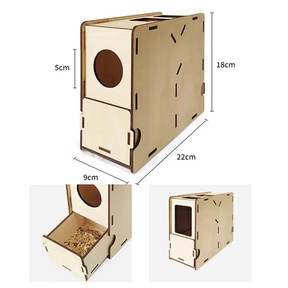 Portable Wooden Bird Food Blowing Ma DIY Assembly Box