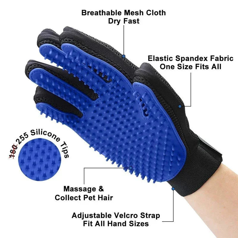Silicone Pet Grooming Gloves Cats Hair Brush - MyPetDollar.com