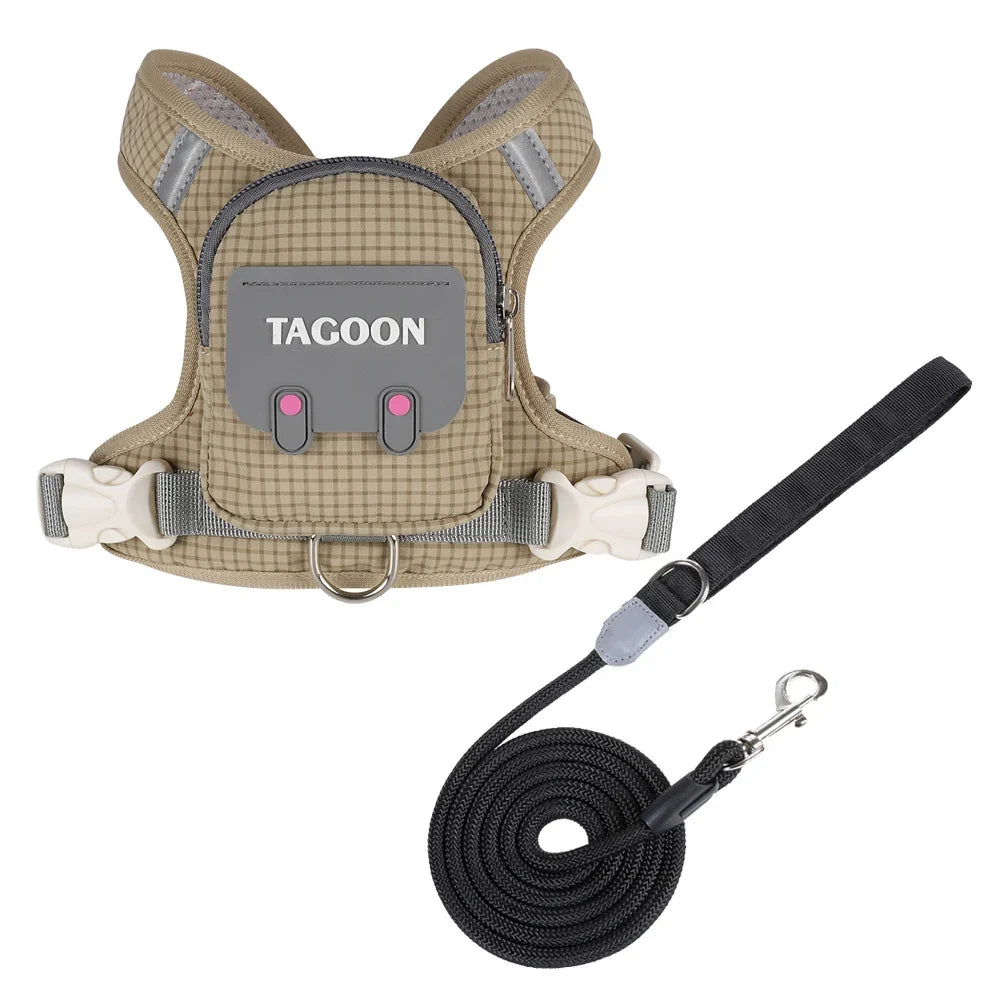 Cute Backpack Dog Harness with Leash, - MyPetDollar.com