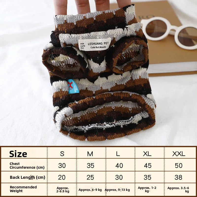 Thickened Warm Striped Sweater Vest Two Legs - MyPetDollar.com