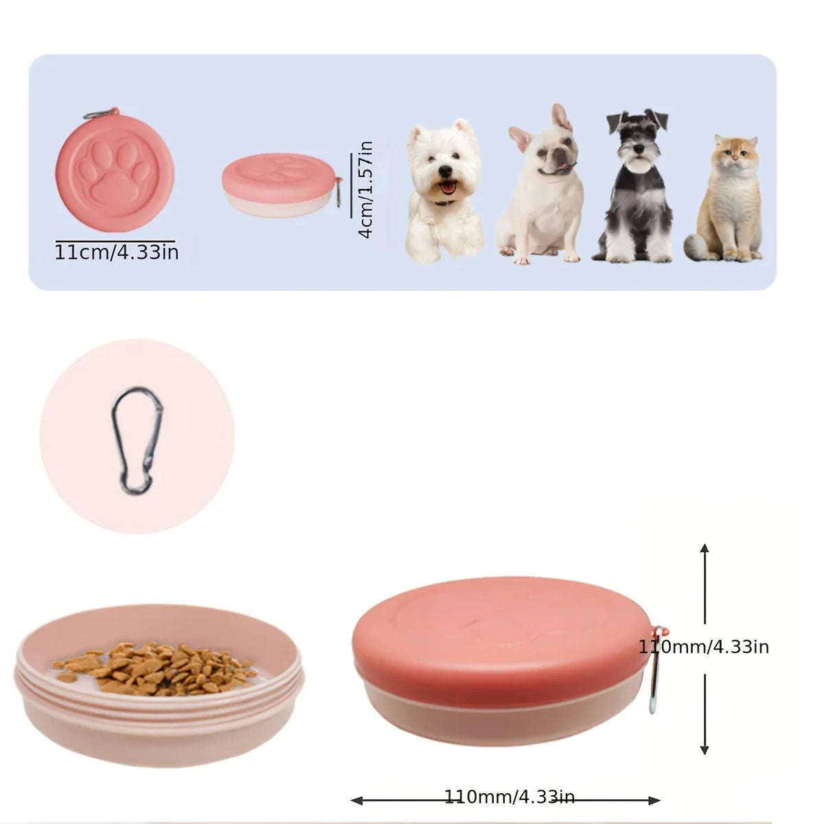 1pc Pet Travel Bowl Pet Outdoor Portable Dog - MyPetDollar.com