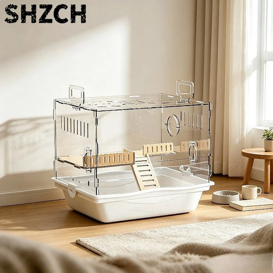 Clear Acrylic Hamster Cage Spacious - MyPetDollar.com