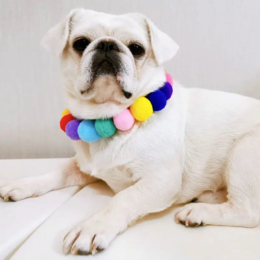 Pet Dog Bow Tie Rainbow Flower Hair Ball - MyPetDollar.com