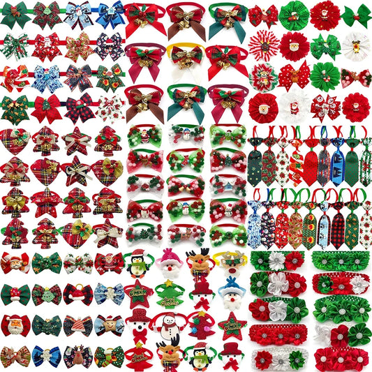 50pcs Small Dog Christmas Product Bow Tie - MyPetDollar.com
