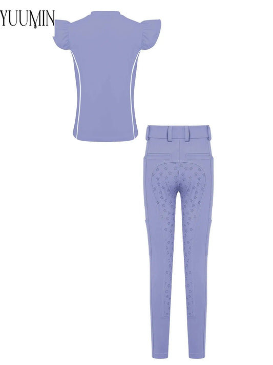 Kids Girls Equestrian T-shirt And Pants Sets - MyPetDollar.com