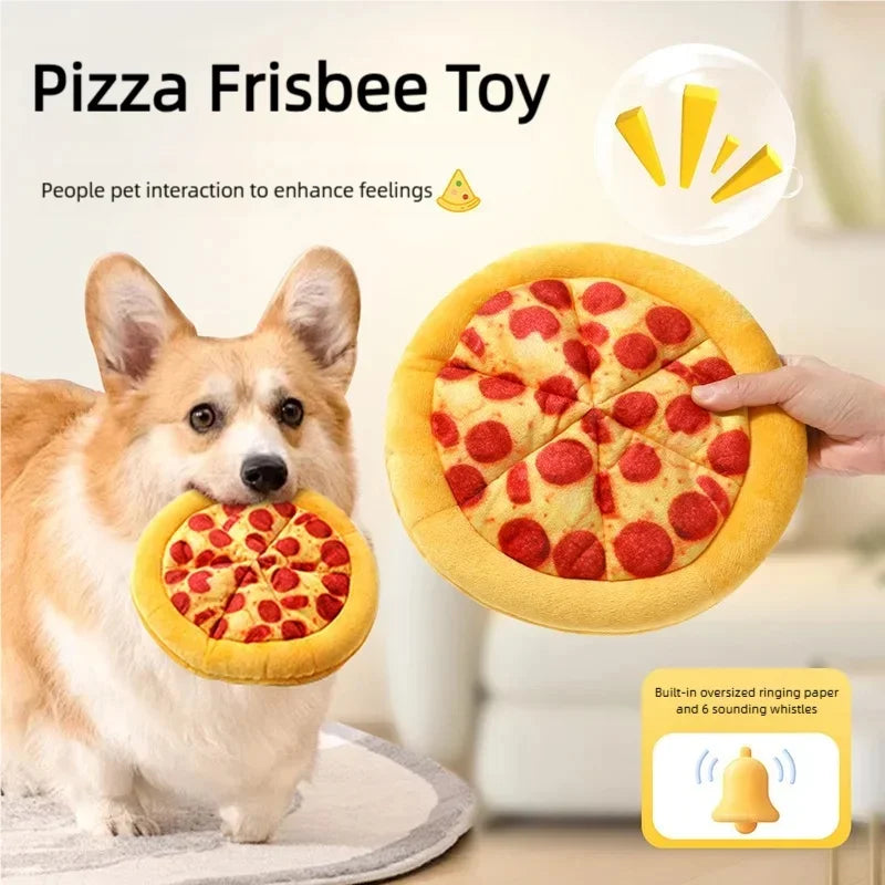 Soft Plush Dog Toy Doughnut Pizza Shape - MyPetDollar.com
