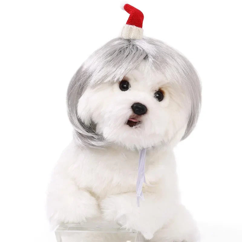 Pet Wig Dog and Cat Spoof Supplies Christmas Accessories Curly