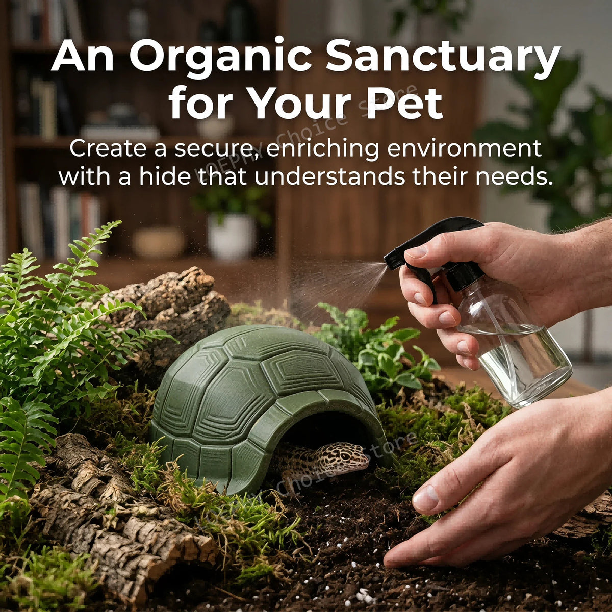 Turtle Shell Style Reptile Cave Hide Double - MyPetDollar.com