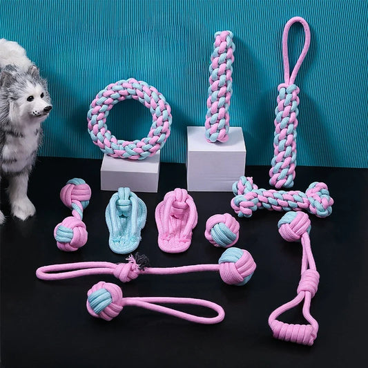 Cotton Rope Teething Dog Toy Vent Bite - MyPetDollar.com