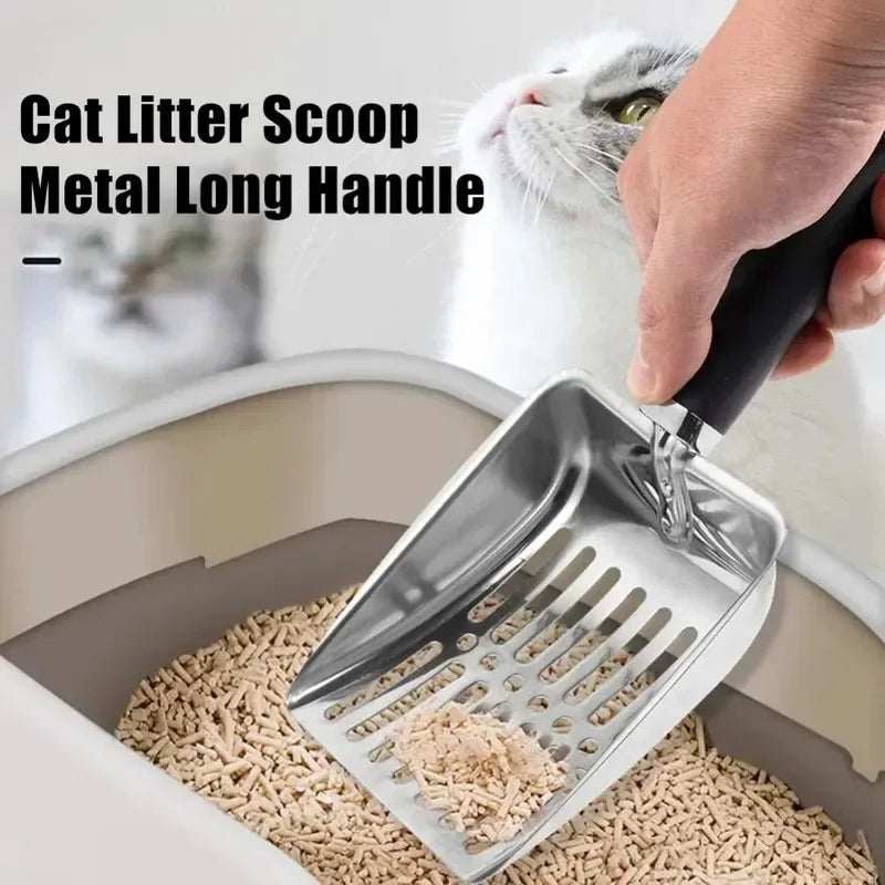 Metal Long‑Handle Cat Litter Scoop Pet Waste - MyPetDollar.com