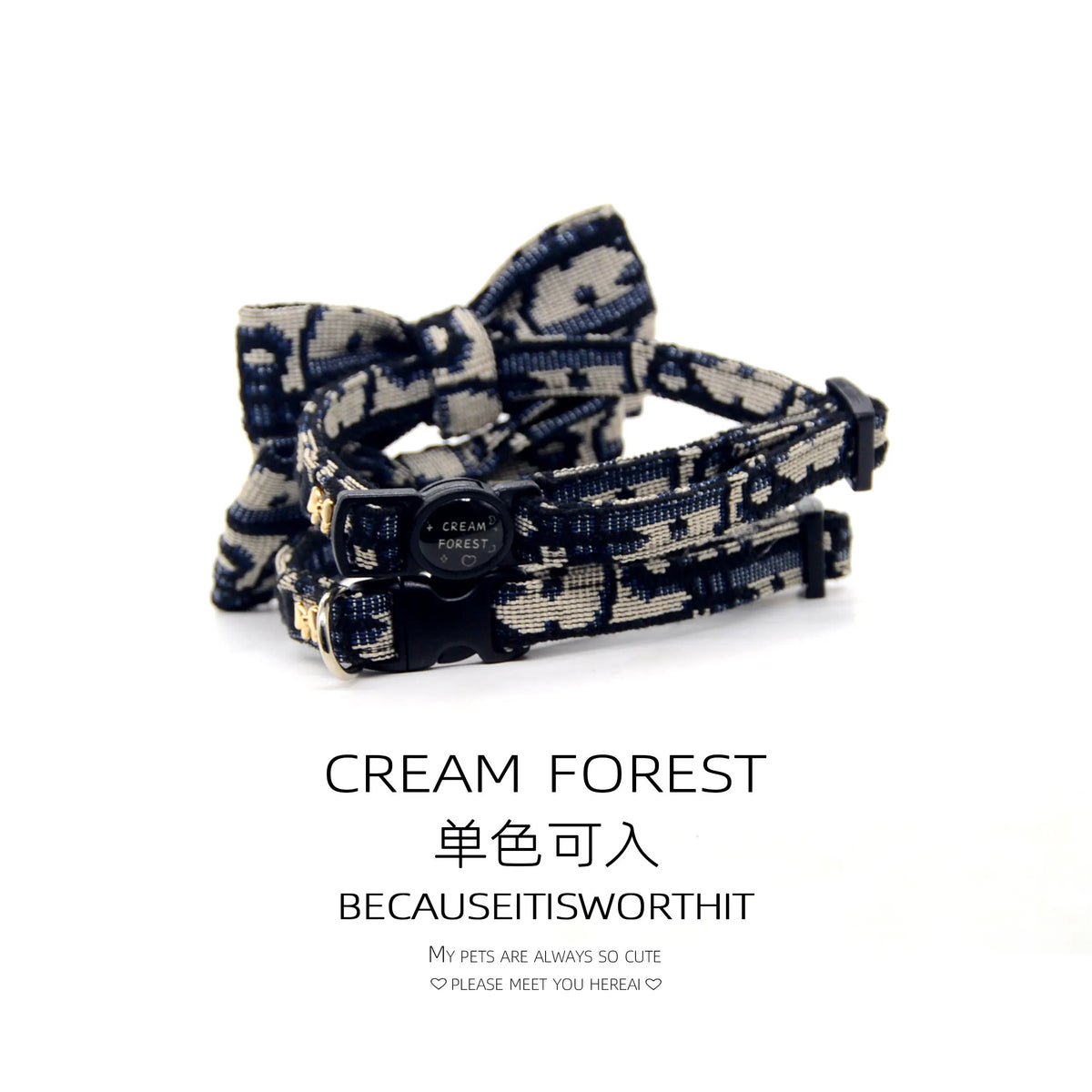 Simple Safety Buckle Bow Cat Collar and - MyPetDollar.com