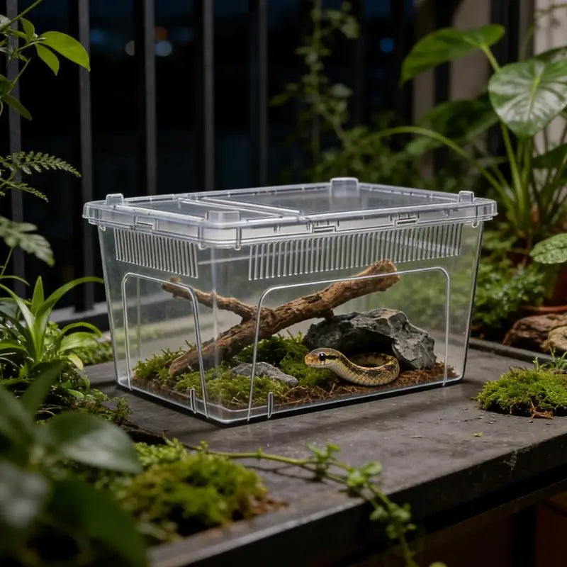 Clear Plastic Reptile Terrarium Ventilated - MyPetDollar.com
