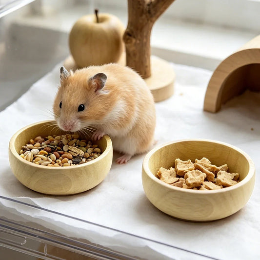 Wood Hamster Bowls Wood Food Water Dishes - MyPetDollar.com