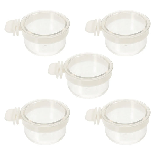 5 Pcs Acrylic Bird Food Bowl Parrot Feeder - MyPetDollar.com