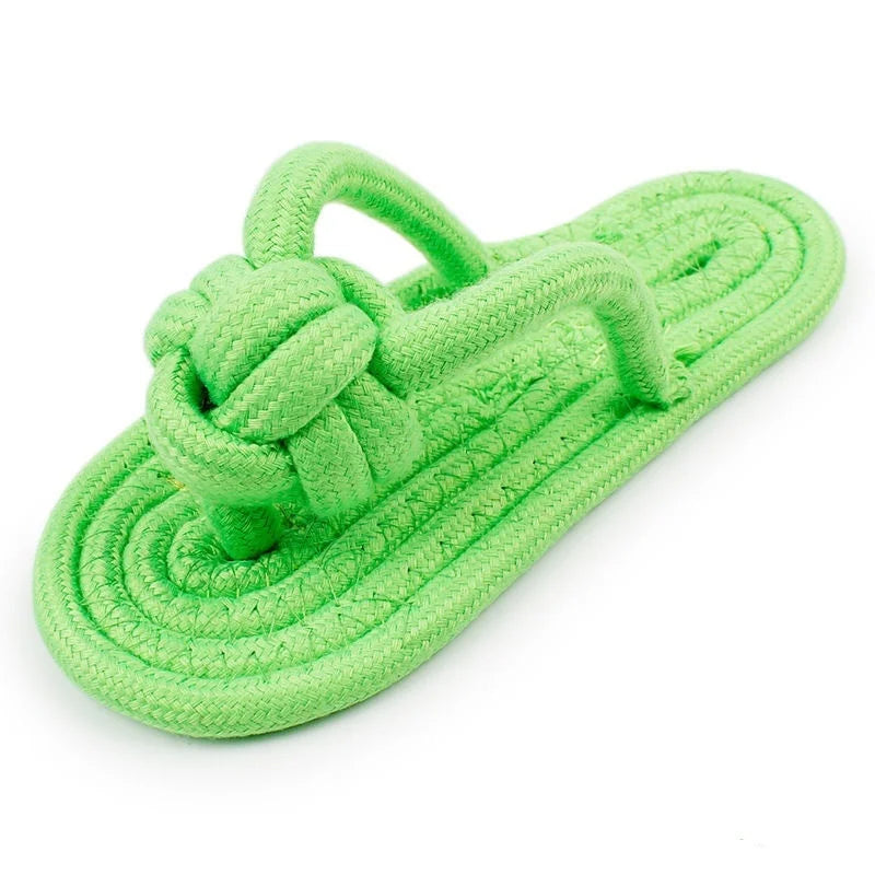 Interactive Pet Chewing Toy for Dogs Cotton Slipper Rope – 10 Colors