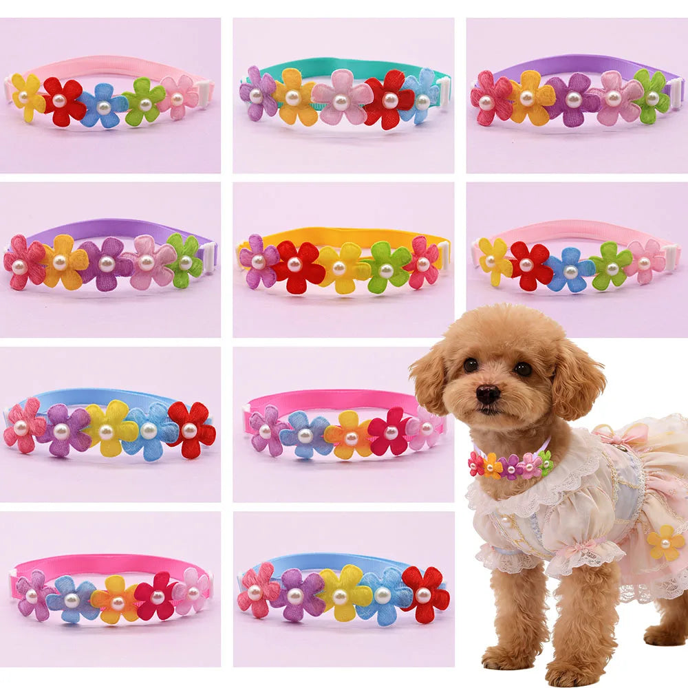 Cat Necklaces Colorful Adjustable Dog Bowties