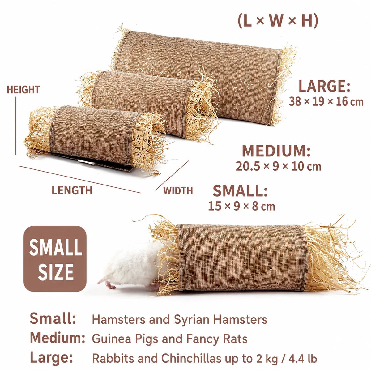 Small Pet Tunnel Hideout Cotton Linen Rabbit - MyPetDollar.com