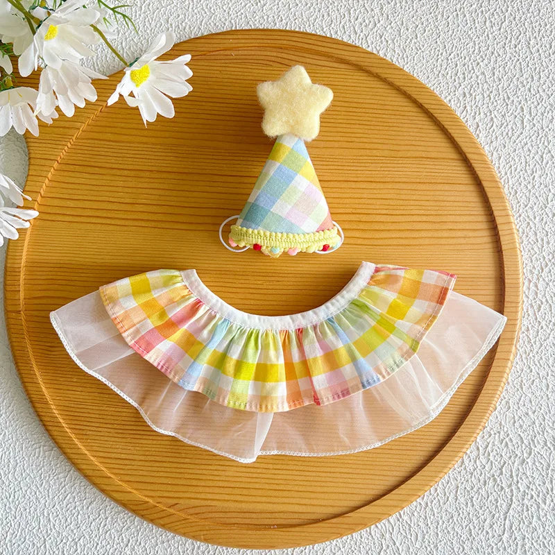 Dog Birthday Hat Bandana Rainbow Style Puppy Birth Celebrating – 6 Colors