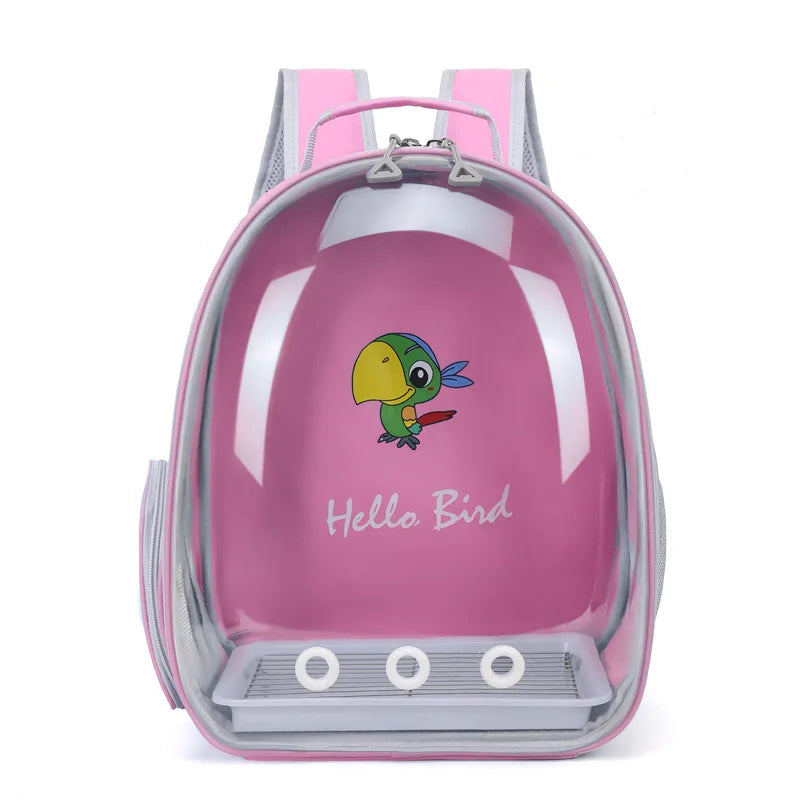 Acrylic Portable Bird Travel Carrier Backpack with Perch – 16 Colors