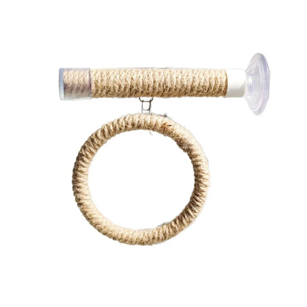 Suction Cup Bird Plaything Swing Set Linen Rope, Non-Slip