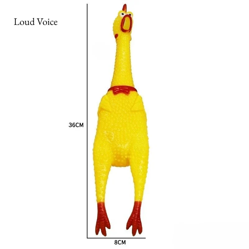 Screaming Chicken Dog Toys,Yellow Rubber - MyPetDollar.com