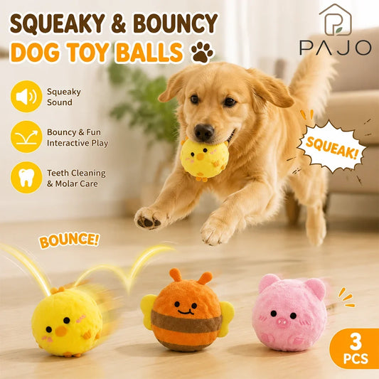 Squeaky Dog Toy Plush Spiky Ball Interactive - MyPetDollar.com