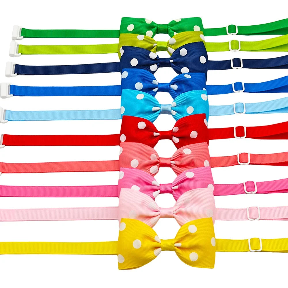 10pcs Ribbon Bow Ties For Dogs Adjustable - MyPetDollar.com
