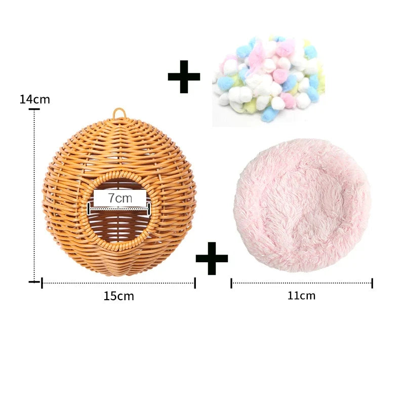 Bird Nest Fake Grass Handwoven Bird Cage - MyPetDollar.com
