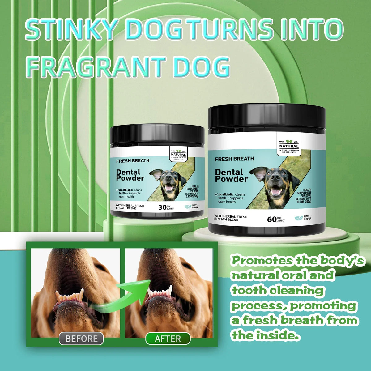 Pet Dental Care Powder – Mint Formula for - MyPetDollar.com