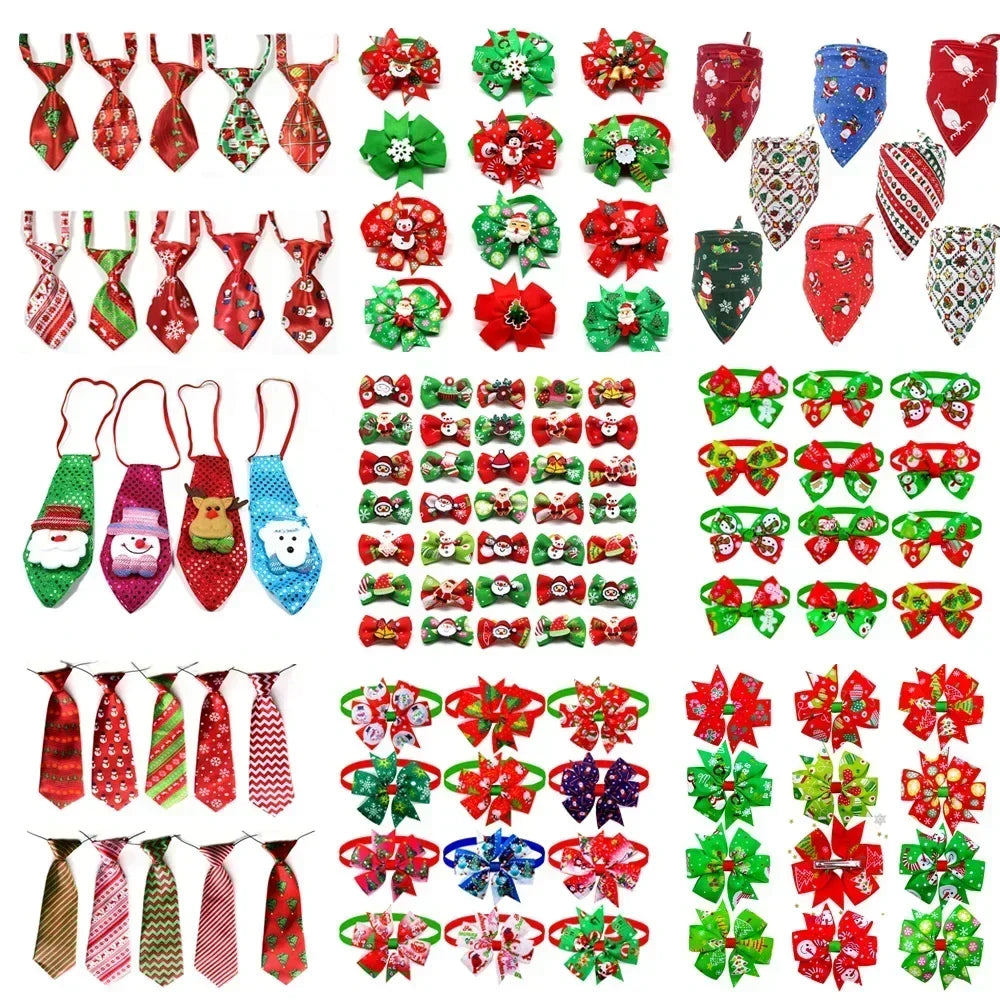 50pcs Christmas Dog Bows Pet Cat Dog Pet Bow - MyPetDollar.com