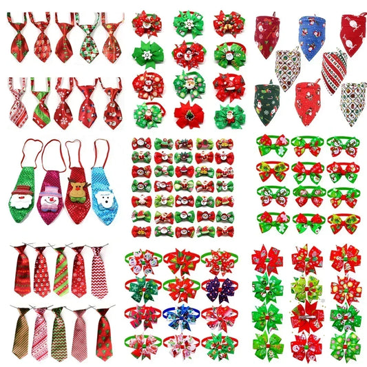 50pcs Christmas Dog Bows Pet Cat Dog Pet Bow - MyPetDollar.com
