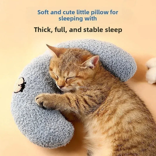 Soft Plush U-shaped Pet Neck Pillow for Cats & Dogs Calming