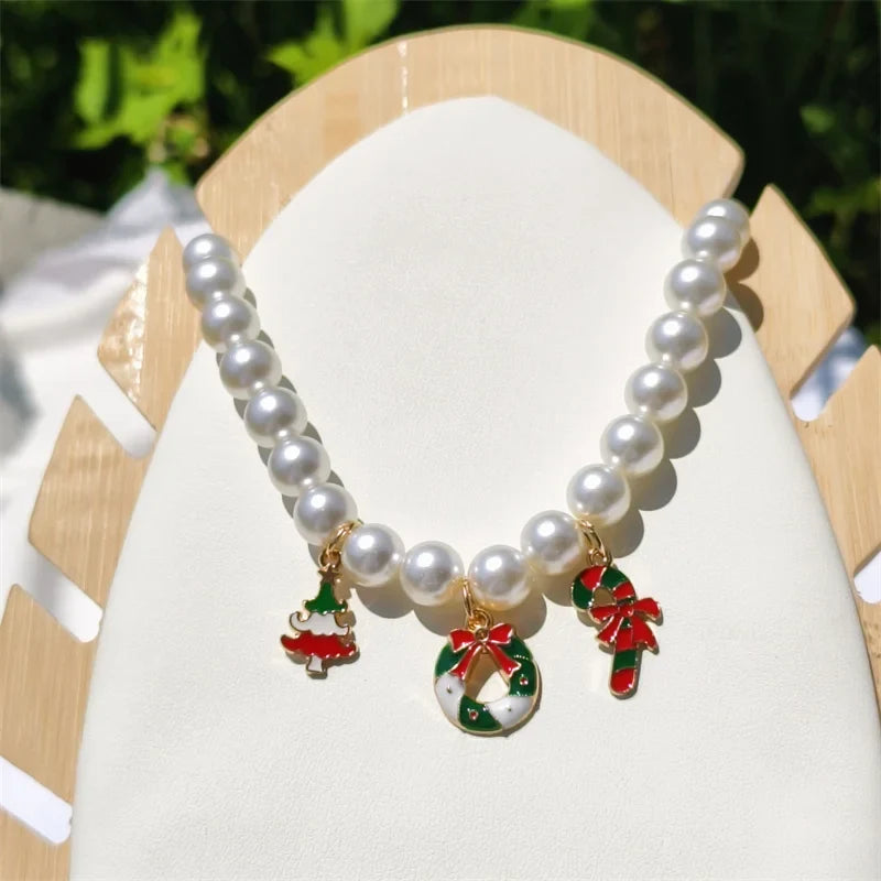 Fashion Adjustable Pearl Pet Collar with - MyPetDollar.com