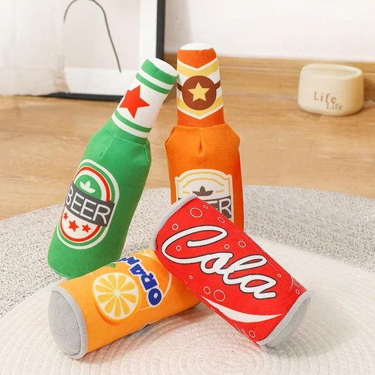 Plush Sounding Toy Beer Bottle Cola - MyPetDollar.com