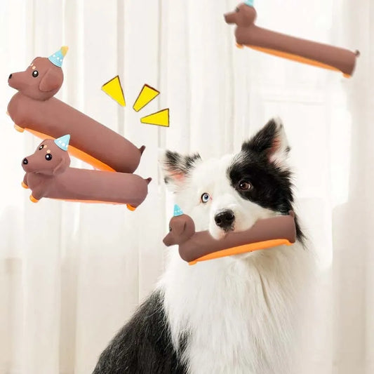Dog Chewing Toy Simulated Dachshund Squeaky - MyPetDollar.com