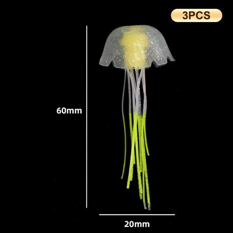 3Pcs Glowing Silicone Jellyfish Aquarium - MyPetDollar.com