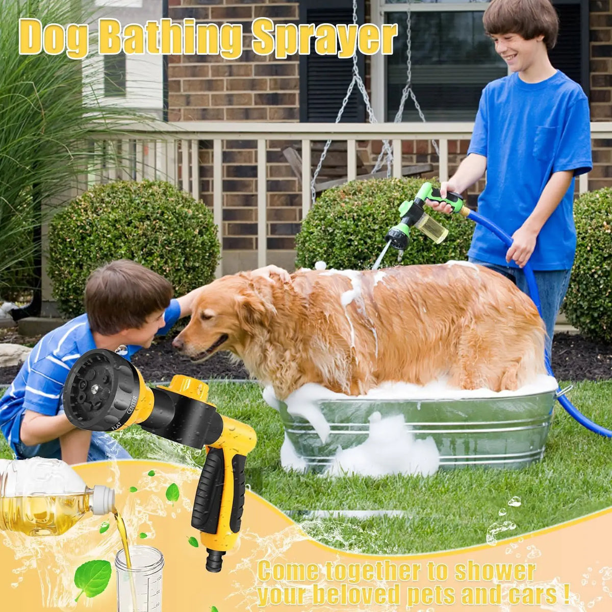 2 in 1 Dog Bathing Sprayer with Built-in - MyPetDollar.com