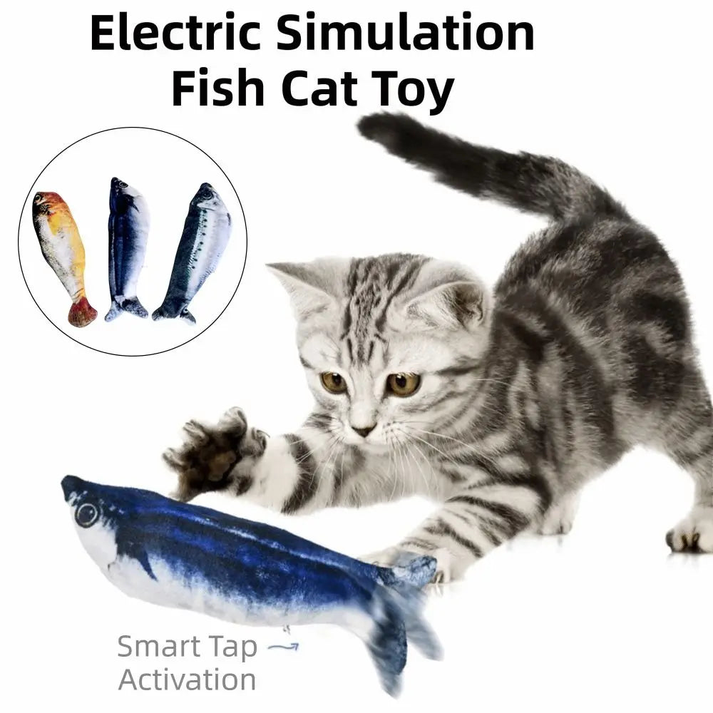 1 Wagging Tail Electric Simulation Fish Cat Plaything (4 colors)