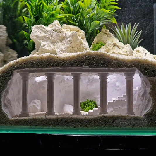 Fish Tank Cave Aquascaping,Artificial Roman - MyPetDollar.com