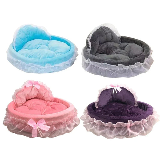 Elegant Lace Dog Puppy Bed Ruffled Princess - MyPetDollar.com