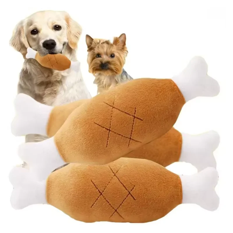 Interactive Plush Squeaky Dog Toy Chicken - MyPetDollar.com
