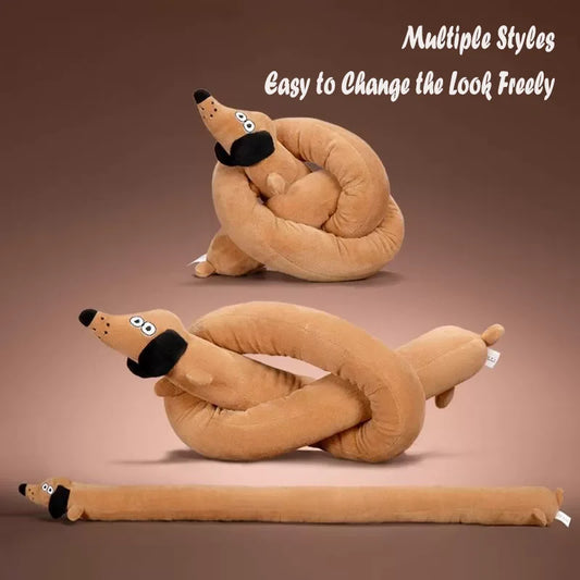 Squeaky Long Dachshund Plush Toy - MyPetDollar.com