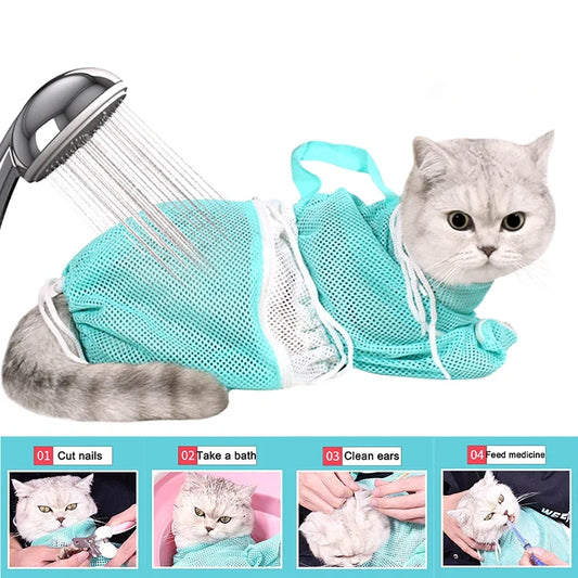 Cat Grooming Shower Bag Mesh Polyester Wash - MyPetDollar.com