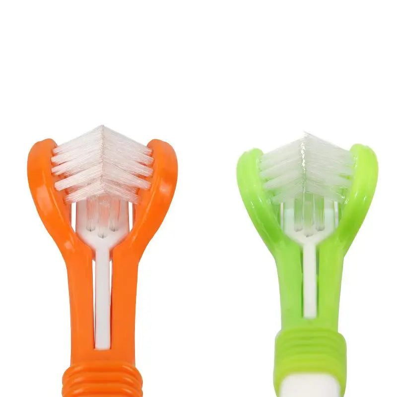 Non Slip Handle 3 Sided Pet Toothbrush with - MyPetDollar.com