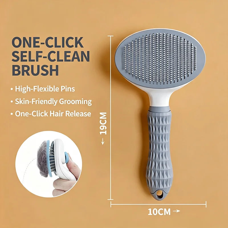 Pet Grooming Comb with One-button Float Hair Removal – 2 Colors