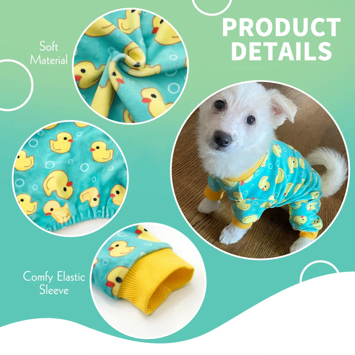 Dogs Pajamas Yellow Duck for Small Dogs Soft - MyPetDollar.com